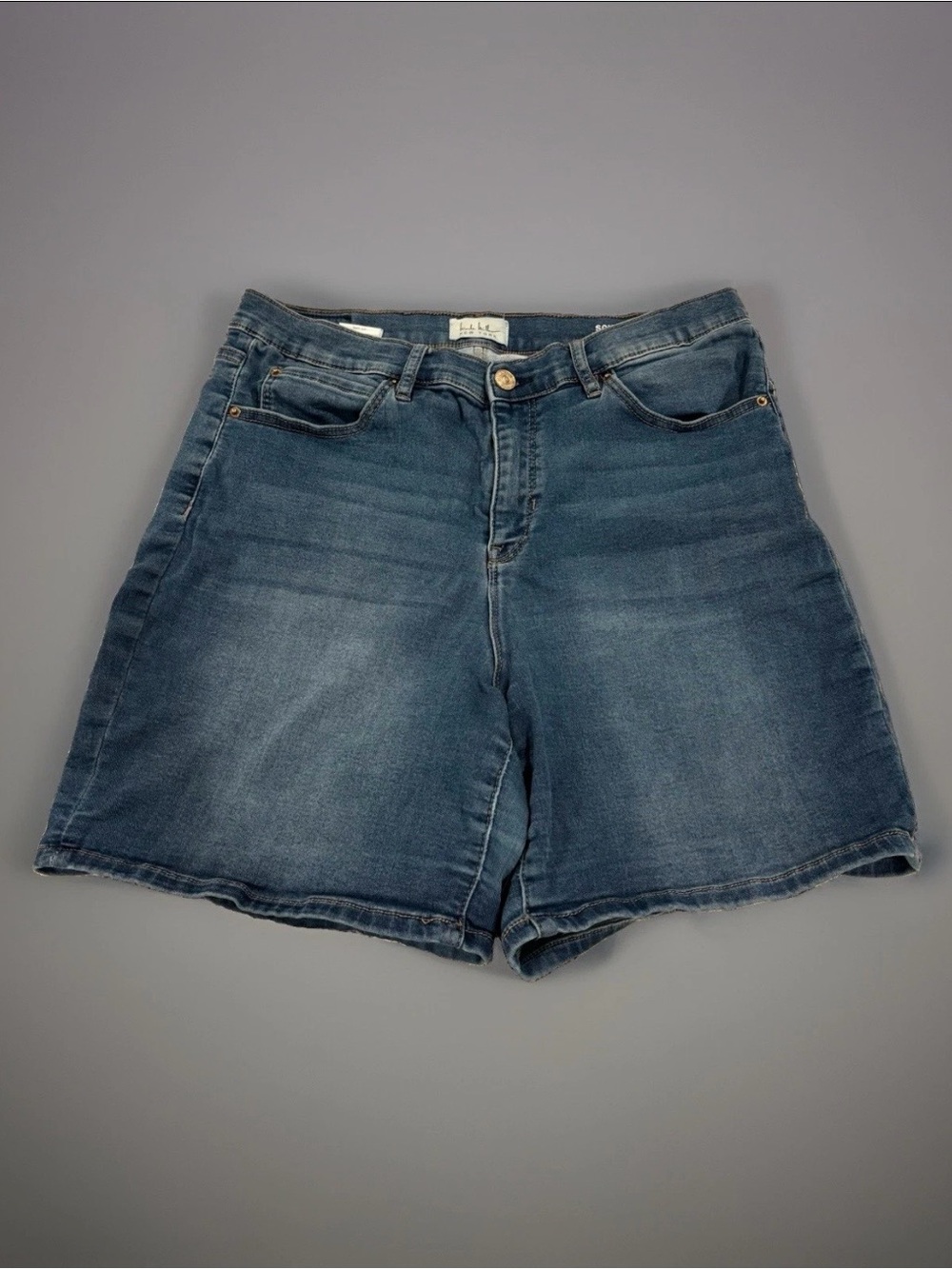 Nicole Miller New York Soho High Rise Denim Shorts Medium Wash Blue Size 12